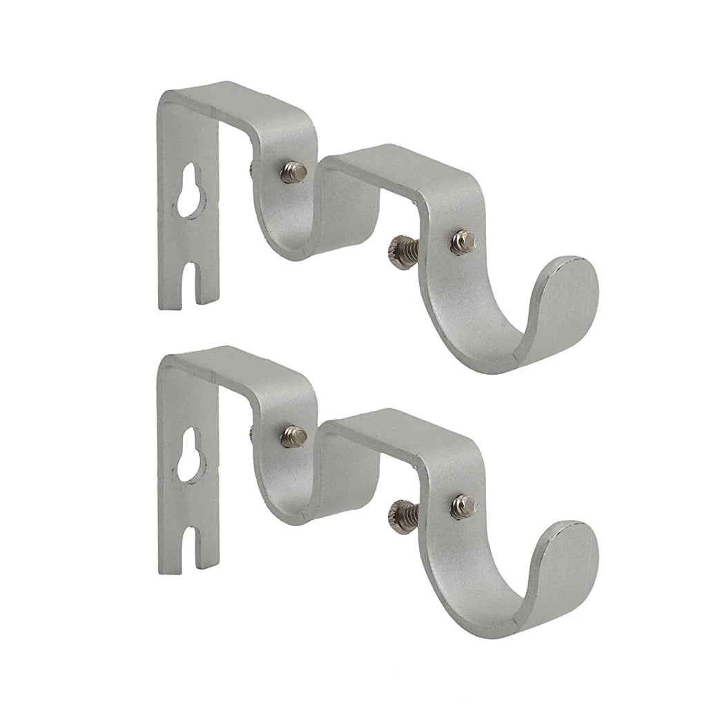 2Pcs Double Curtain Rod Brackets Holders