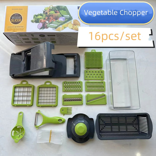 14pcs/Set Vegetable Chopper Multifunctional Fruit Slicer Manual Food