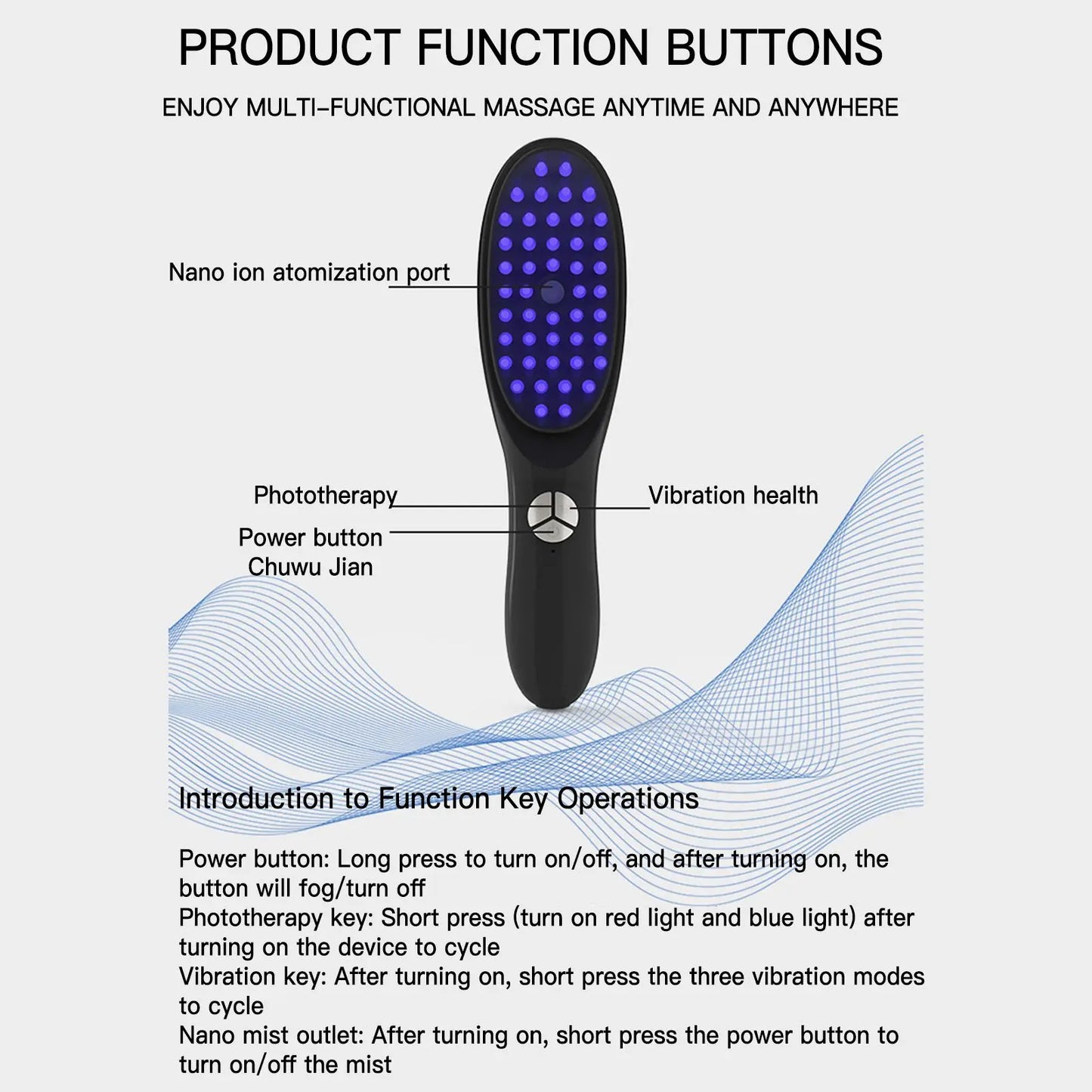 Electric LED Scalp Massage Comb