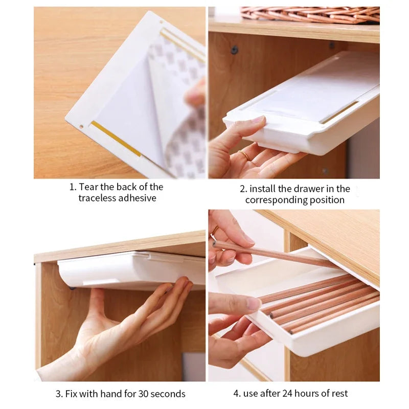 Hidden Desk Storage Drawer Storage Box