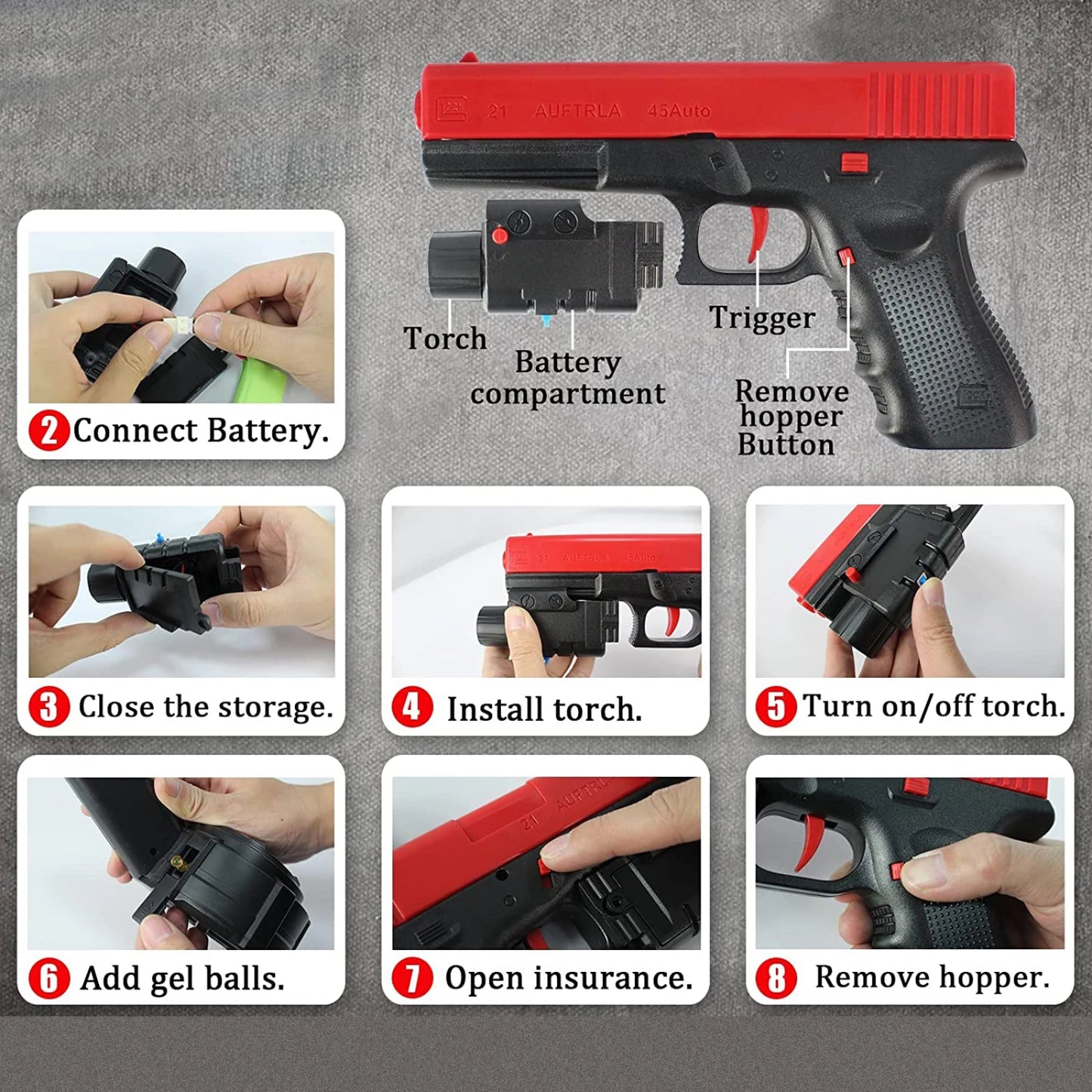 Gel Balls Automatic Shooting Airsoft Pistol Toy