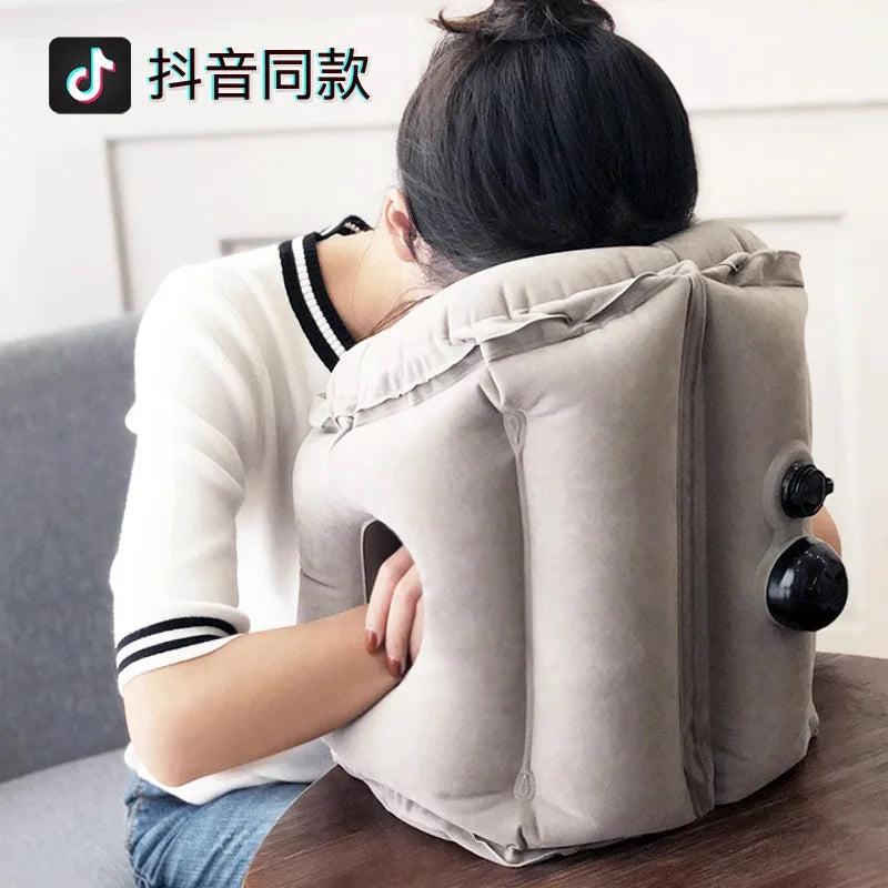Upgraded Inflatable Air Cushion Travel Pillow