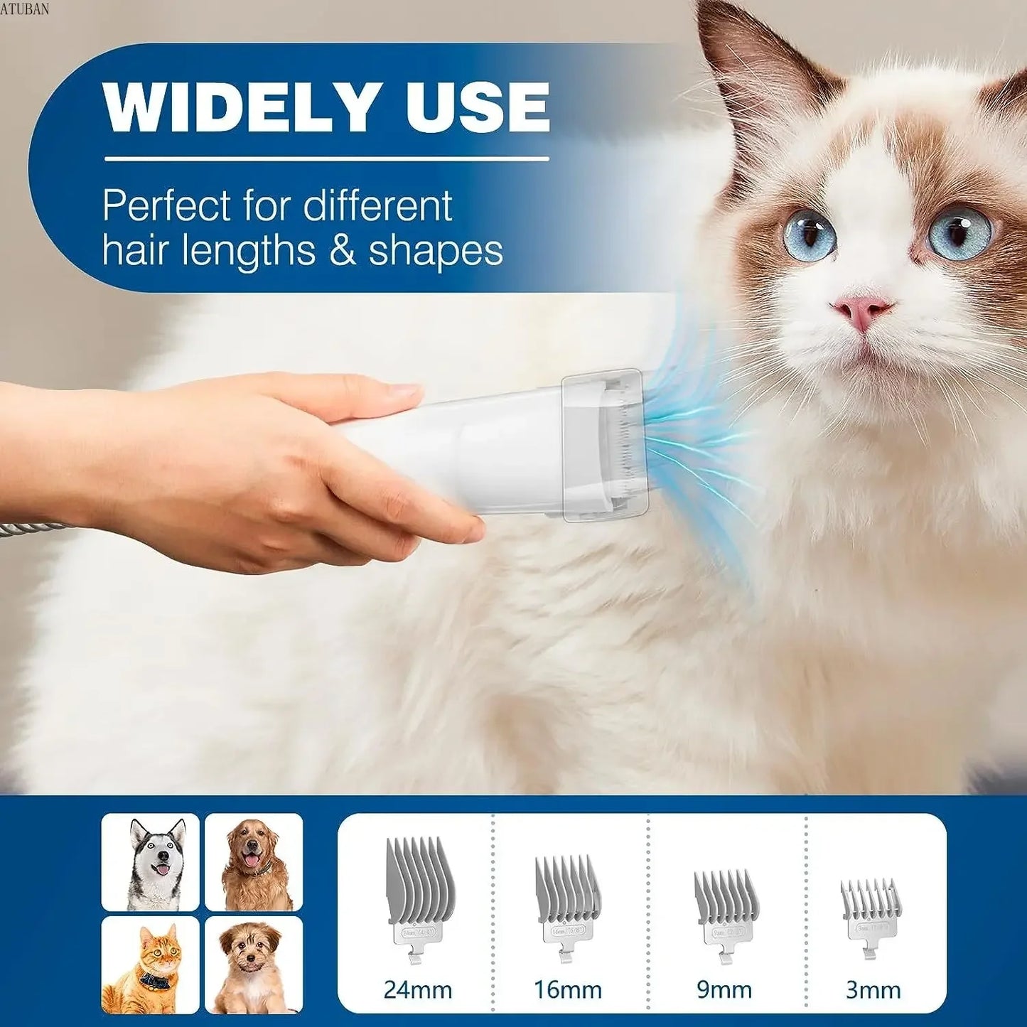 Pet Grooming Vacuum & Grooming Kit