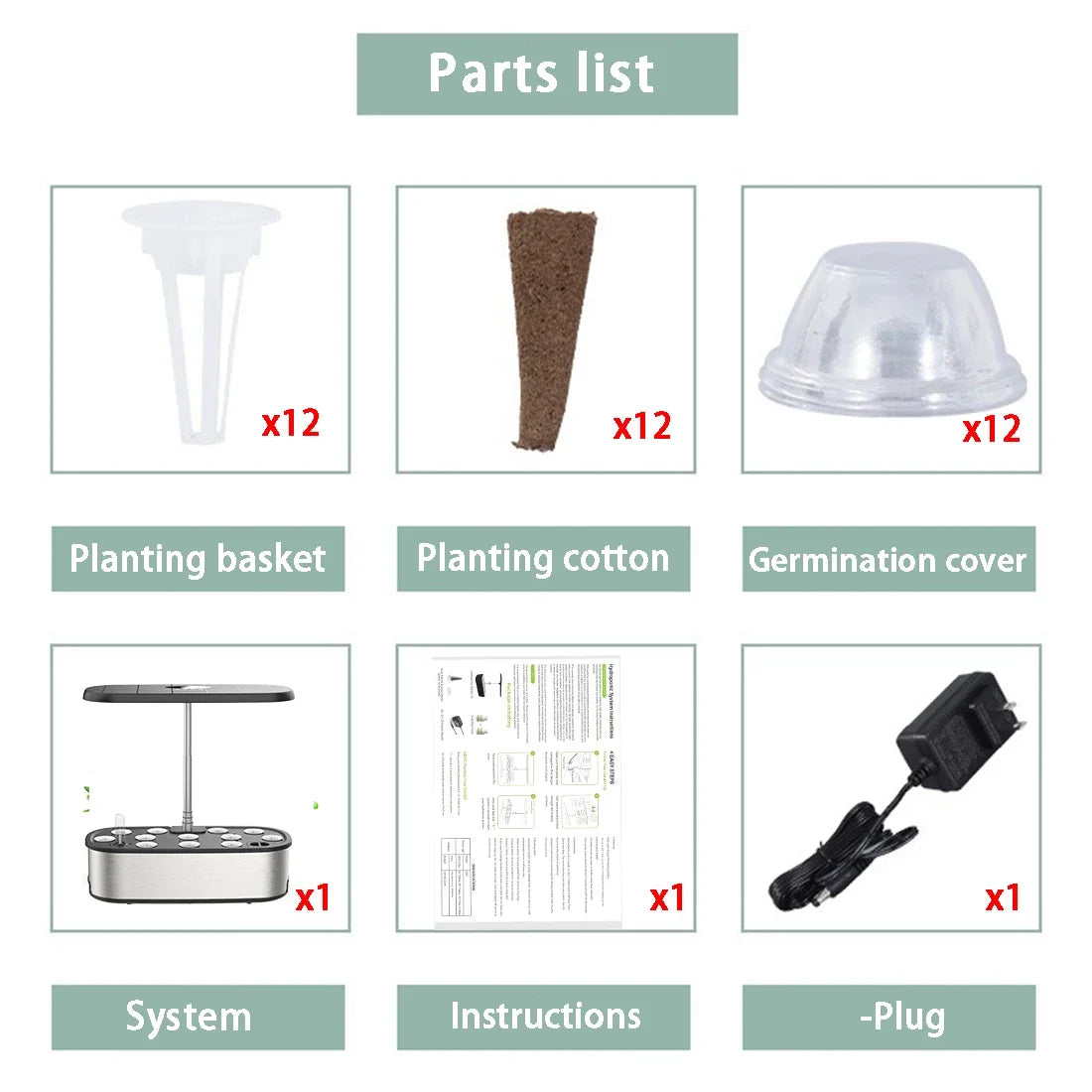 12 Pods Hydroponics Growing System Kits