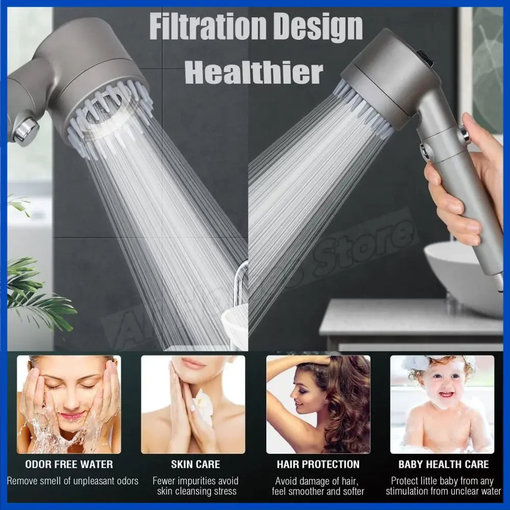 4 Spray Modes Massage Shower Head
