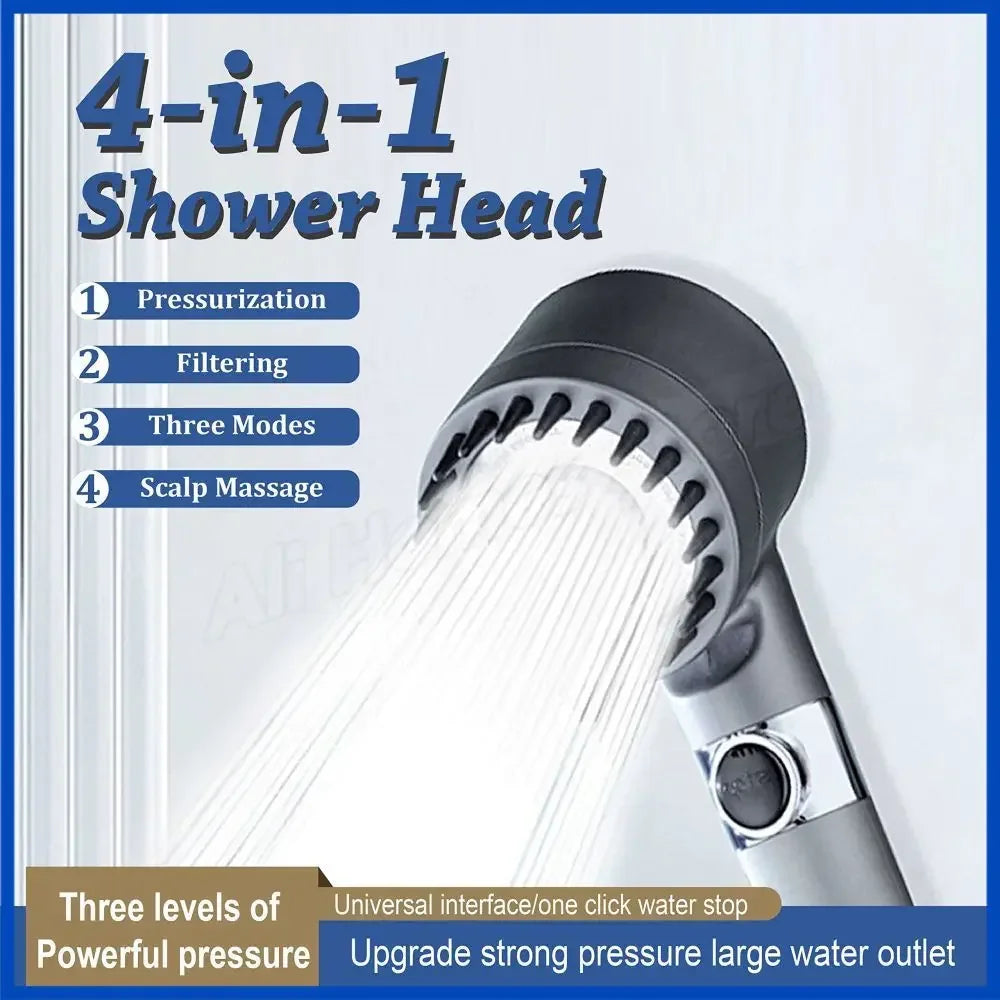 4 Spray Modes Massage Shower Head