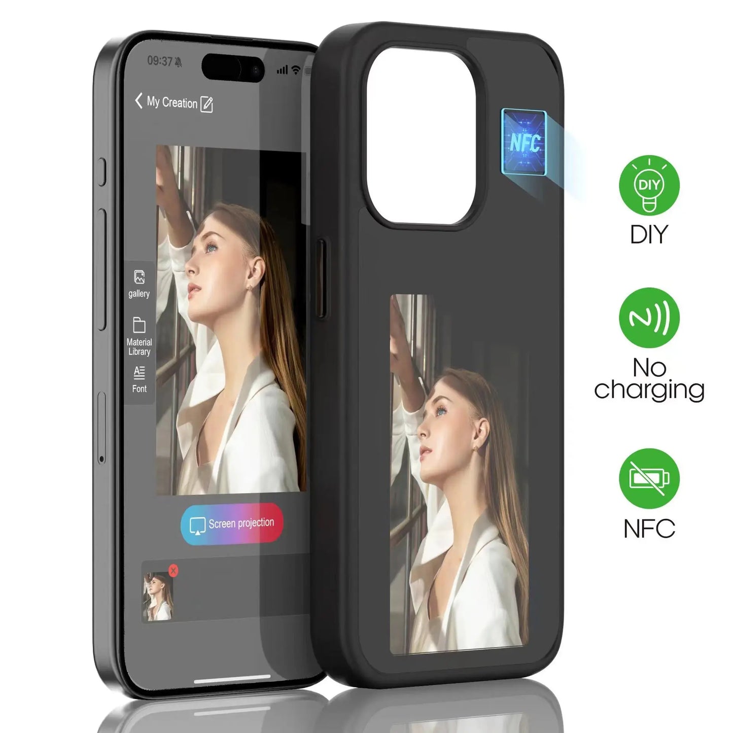 DIY Display Ink Screen Mobile Phone Case