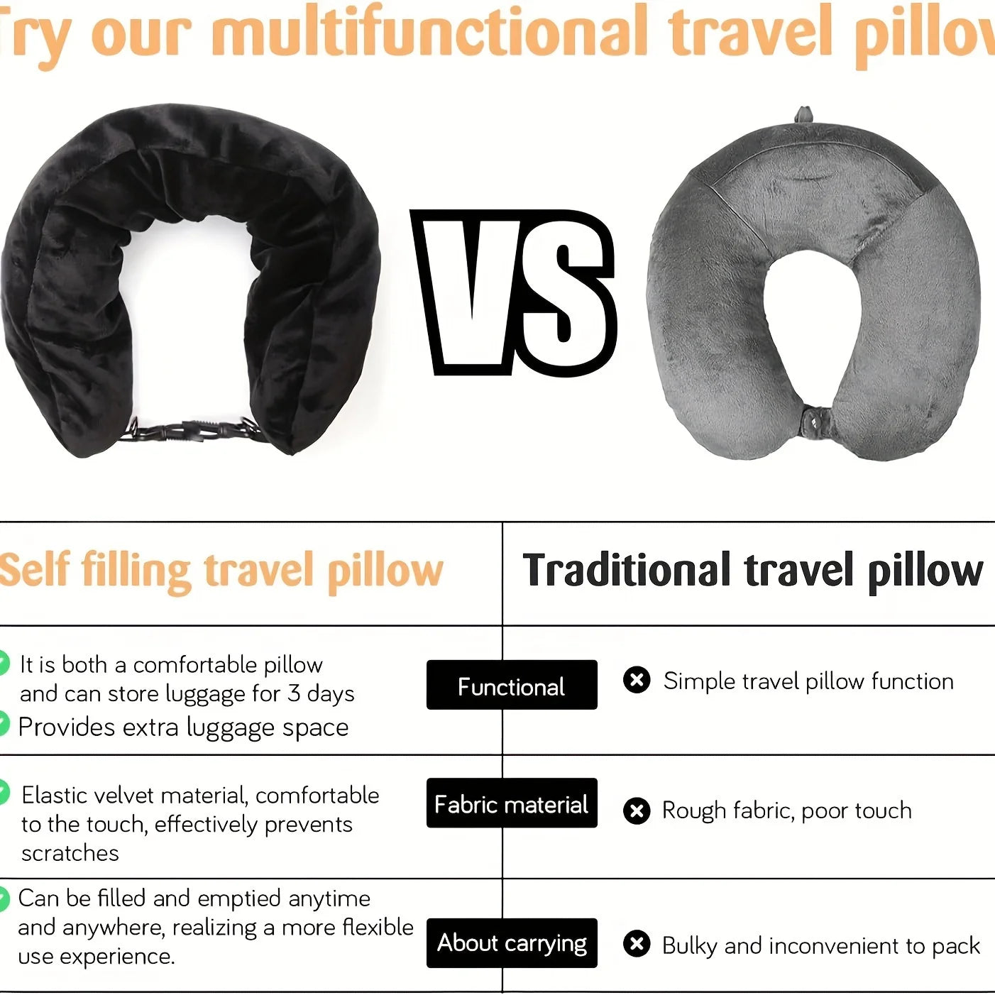 Portable Travel Storage Bag Pillow