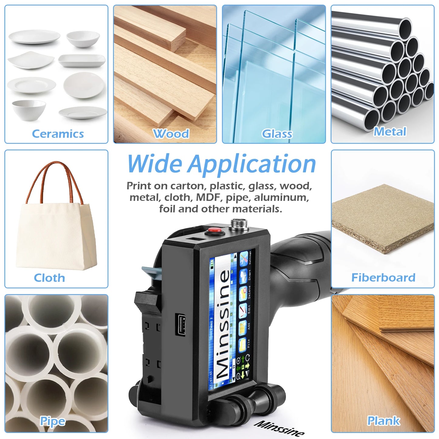 12.7mm Handheld Inkjet Printer for QR Barcode