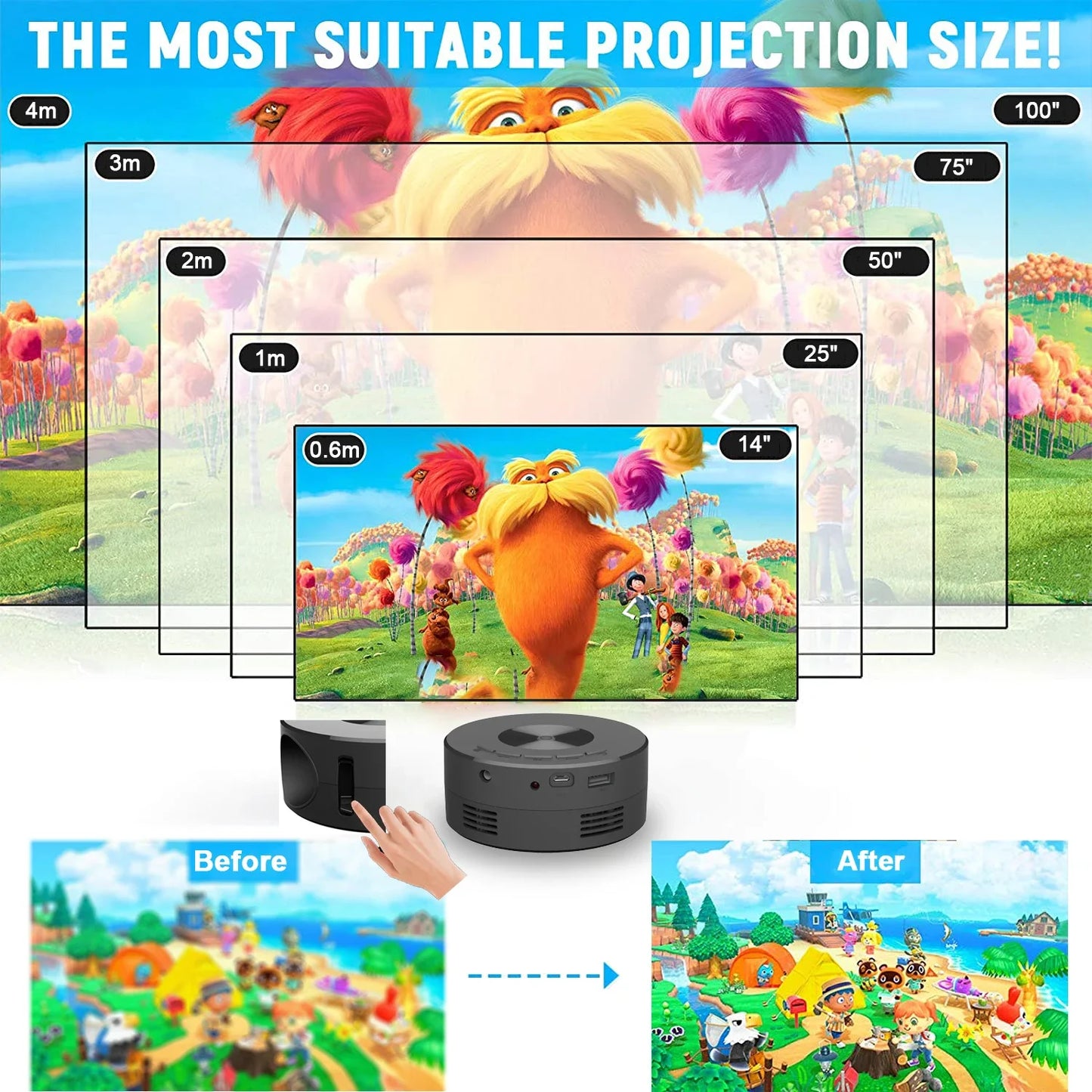 YT200 Portable Mini Projector