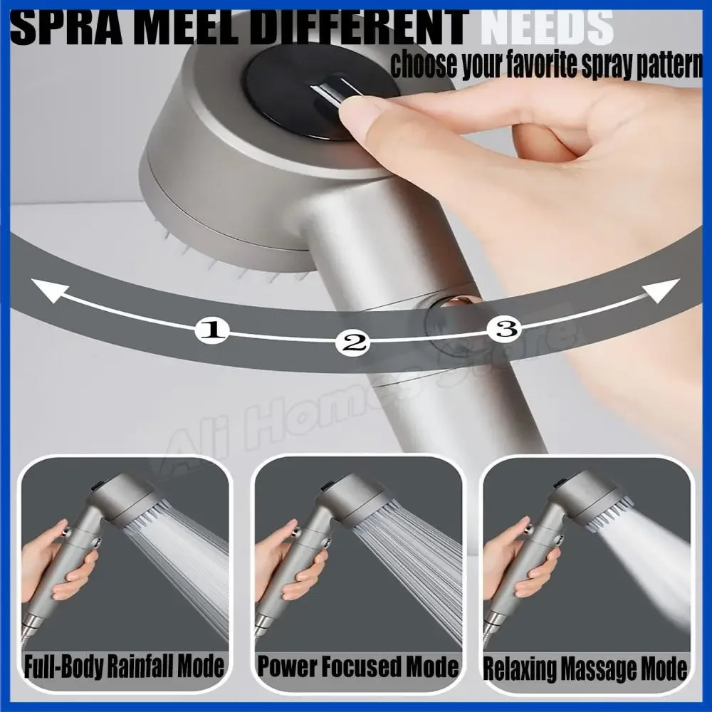 4 Spray Modes Massage Shower Head