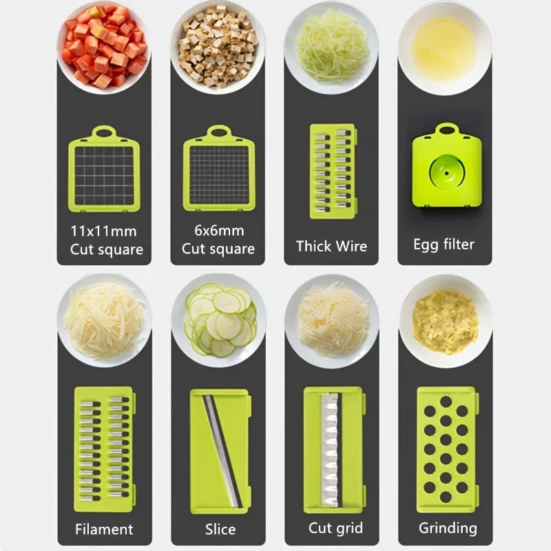 14pcs/Set Vegetable Chopper Multifunctional Fruit Slicer Manual Food