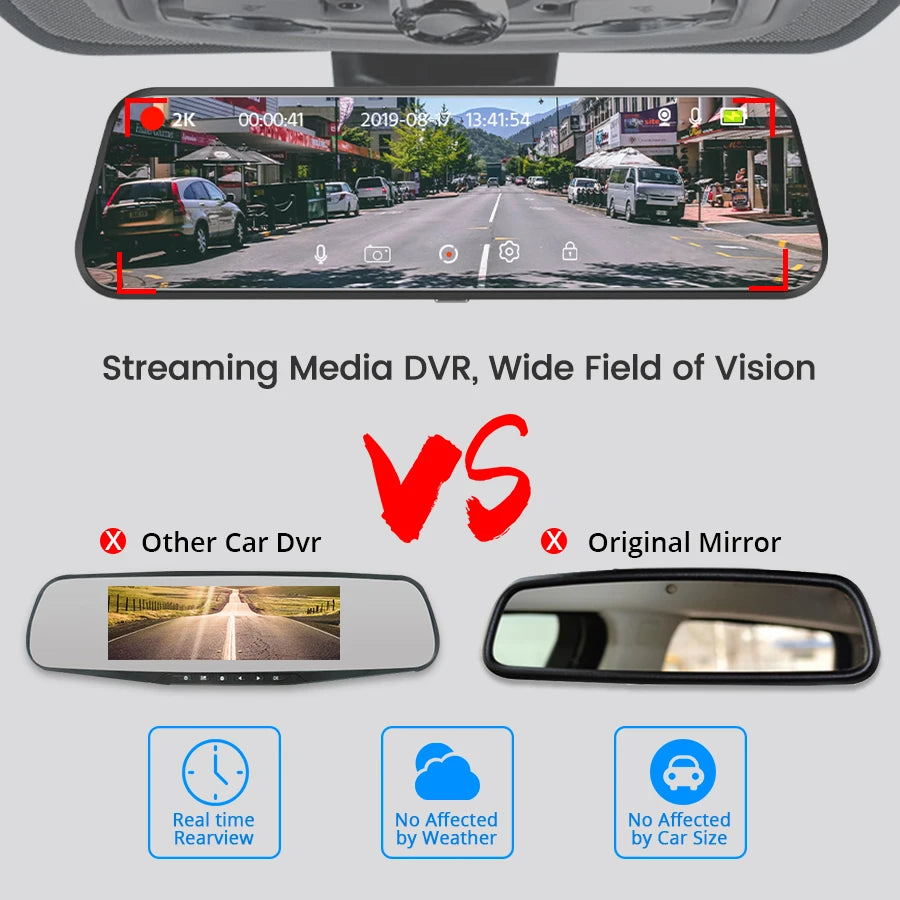 Car Video Recorder Rearview mirror Dash Cam