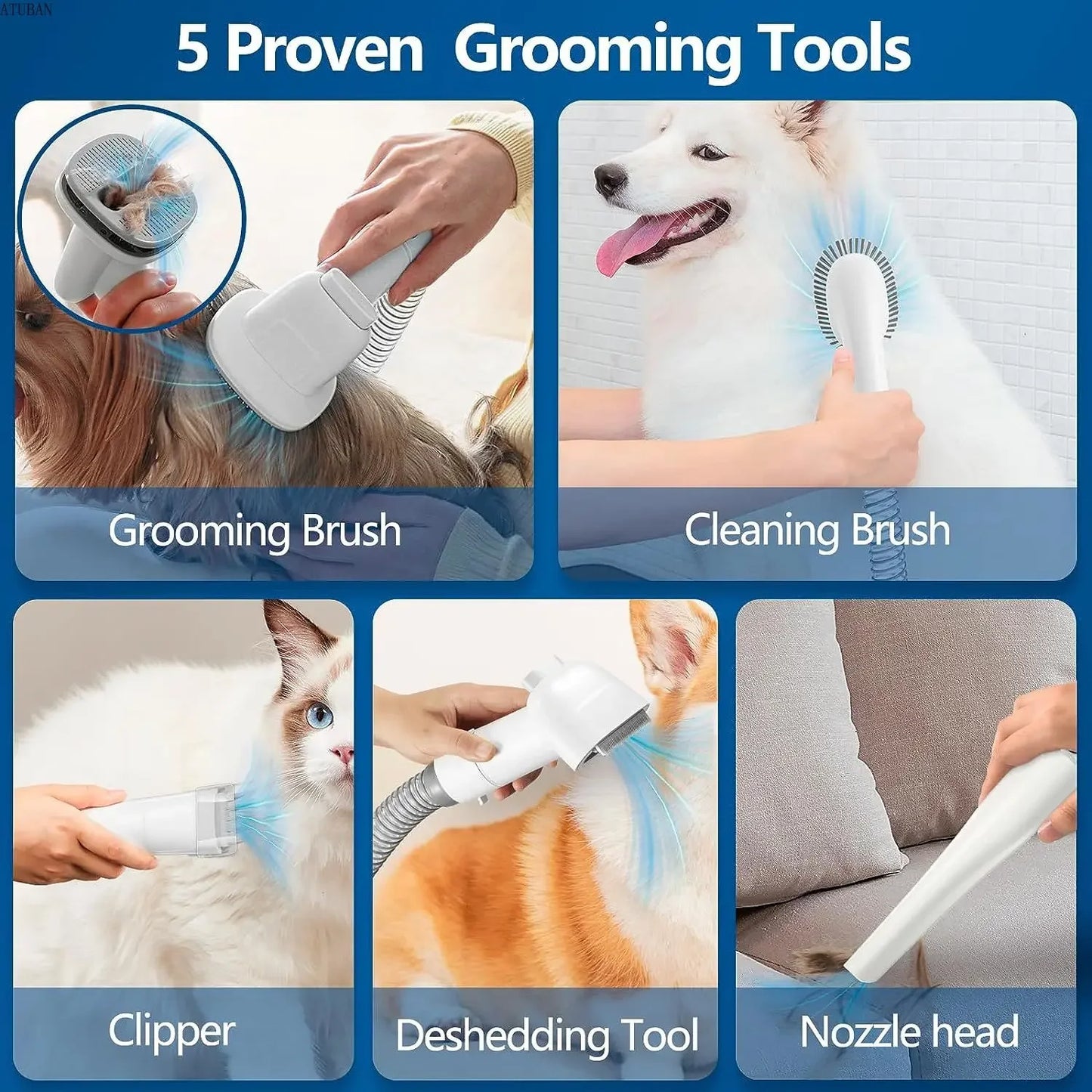 Pet Grooming Vacuum & Grooming Kit