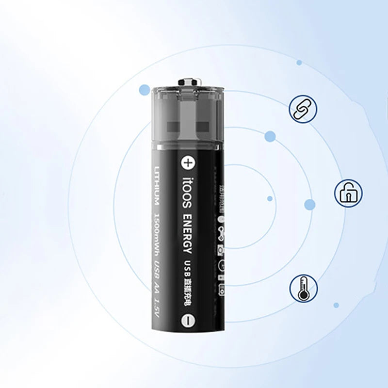 1.5V AA 1500mAh Rechargeable AA Batteries USB