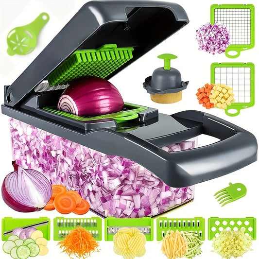14pcs/Set Vegetable Chopper Multifunctional Fruit Slicer Manual Food