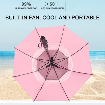 Sun Umbrella with Fan Misting